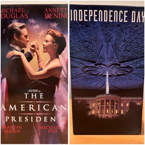 VHS EUC The American President (Drama 1995) & Independence Day (1996 Fantasy) - Picture 1 of 13
